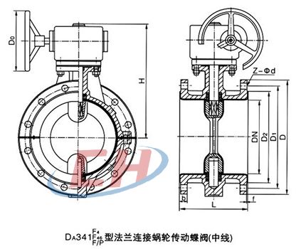 襯氟法蘭蝶閥結(jié)構(gòu)圖