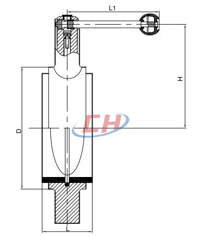衛(wèi)生級對夾蝶閥結構圖
