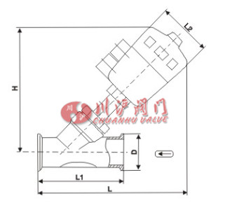 氣動(dòng)卡箍角座閥結(jié)構(gòu)圖