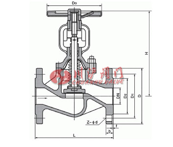 氣動(dòng)波紋管截止閥結(jié)構(gòu)圖