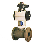 氣動(dòng)法蘭塑料球閥