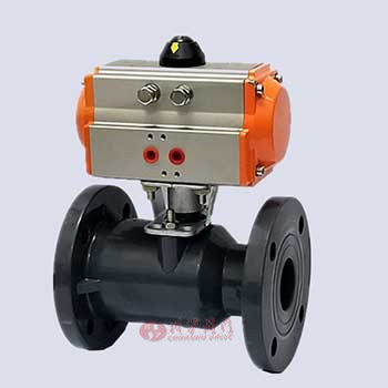 氣動(dòng)法蘭塑料球閥圖片