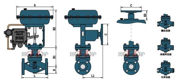 氣動籠式調(diào)節(jié)閥 結(jié)構(gòu)圖