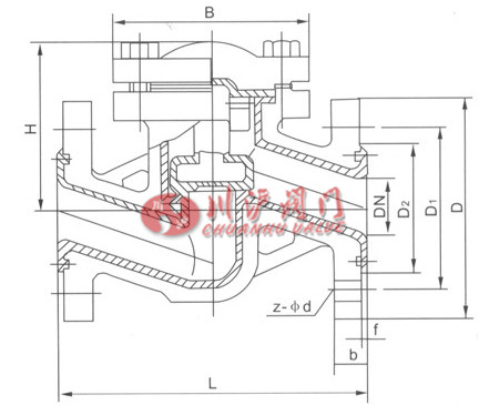 襯氟止回閥結(jié)構(gòu)圖