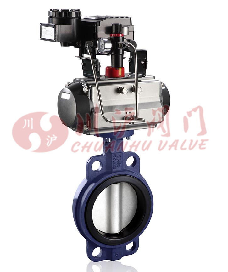 氣動(dòng)對(duì)夾蝶閥調(diào)節(jié)型圖片