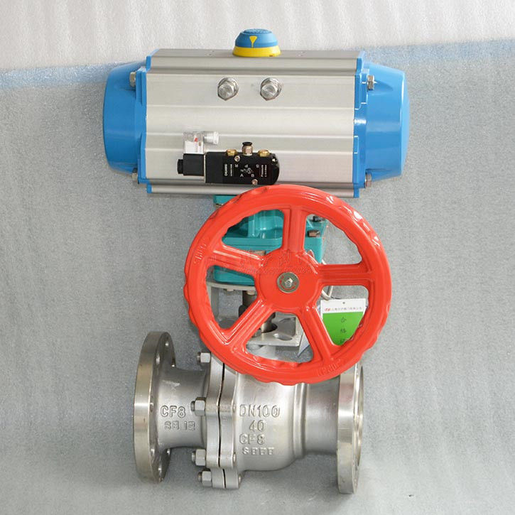 氣動(dòng)球閥帶手動(dòng)圖片